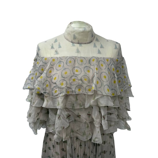 Valentino plissiertes Midikleid aus beiger Seide - Image 6