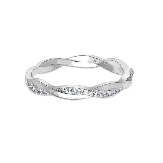Damen geflochtener Ring mit Zirkonia in 925 Sterling Silber BIAN019 - Image 1