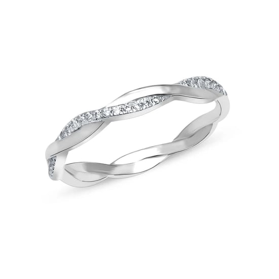 Damen geflochtener Ring mit Zirkonia in 925 Sterling Silber BIAN019 - Image 3