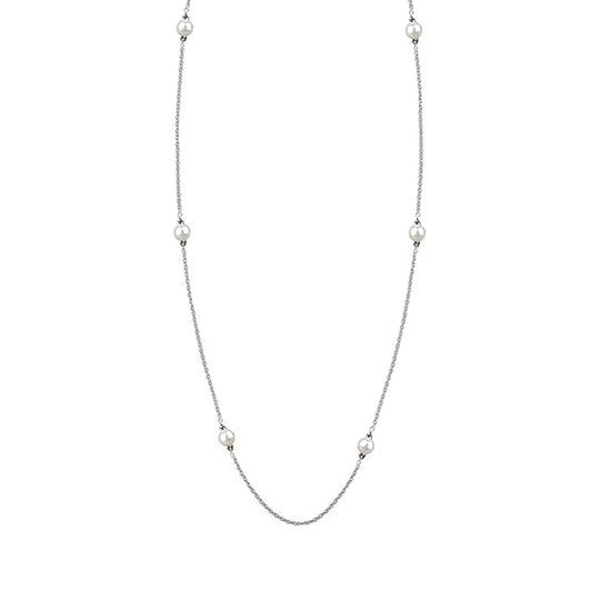 Damen-Halskette aus Sterling Silber 925 mit Perlen BICLL031 - Image 1