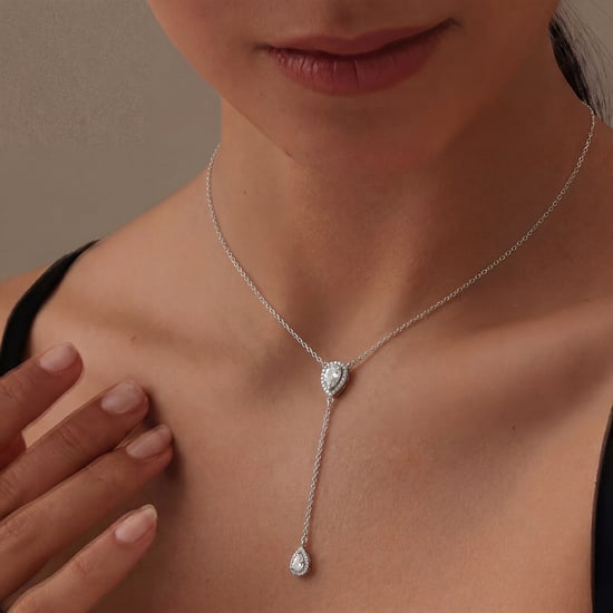 Damen-Doppel-Tränenanhänger aus 925 Sterling Silber BICLL028 - Image 3