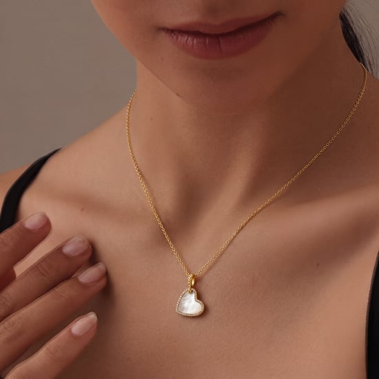 Bibei Halskette mit Perlmutt-Herz, Zirkonia und Goldplattierung aus 925er Sterlingsilber - Gold - Image 3