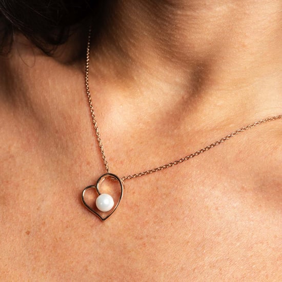 Damen Halskette Herz in Roségold mit Perle, 925 Sterling Silber BICLL020 - Image 2