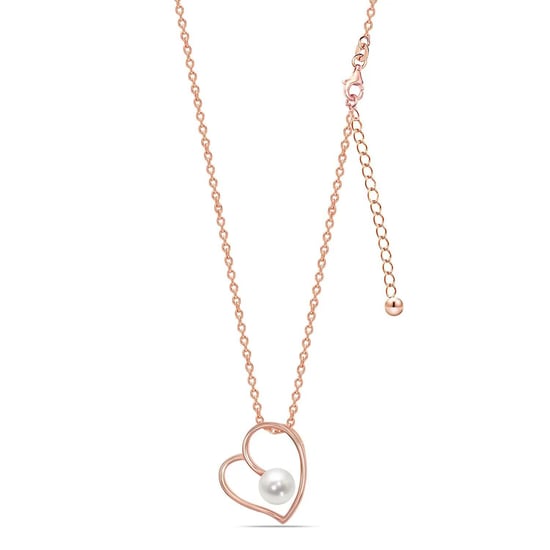 Damen Halskette Herz in Roségold mit Perle, 925 Sterling Silber BICLL020 - Image 4