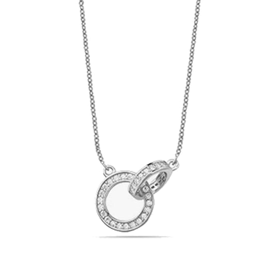 Damenhalskette Silberkreise mit Zirkonia in 925 Sterling Silber BICLL039 - Image 1