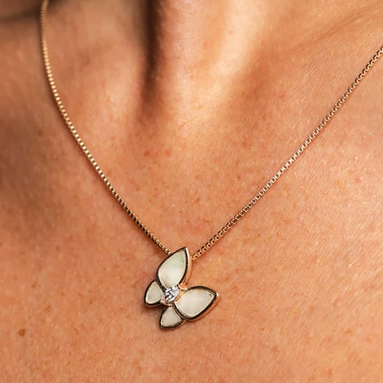 Damenkette mit Schmetterlingsanhänger, roségold plattiert, 925 Sterling Silber BICLL016 - Image 3