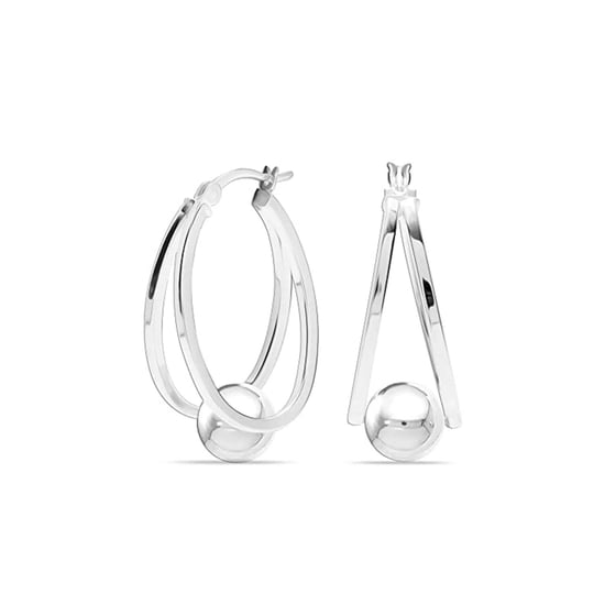 Frauen Ohrringe mit doppeltem Ring aus 925er Sterlingsilber BIPE039 - Image 3