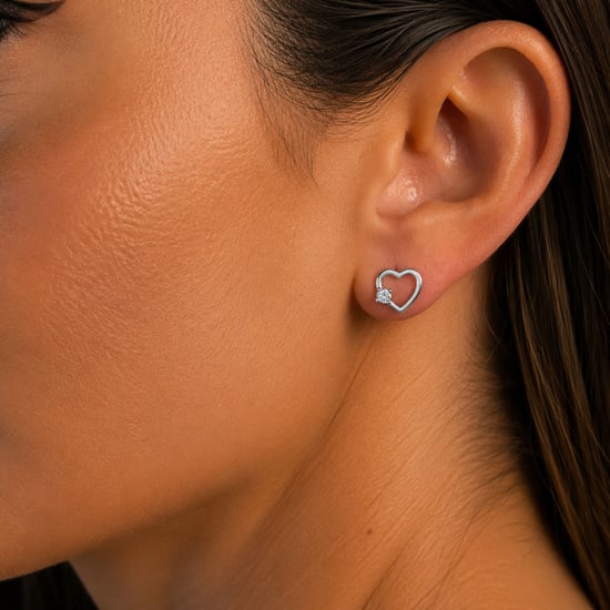 Herzohrringe für Damen aus 925 Sterling Silber mit Zirkonia BIPE079 - Image 2