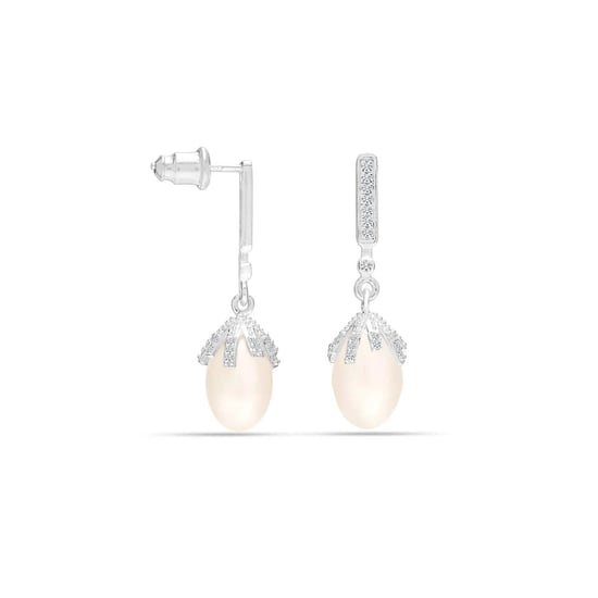 Damen Imperial Perlenohrringe aus 925 Sterling Silber und Zirkonia BIPE038 - Image 3