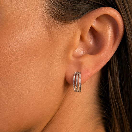 Damen Triple Hoop Ohrringe aus 925 Sterling Silber BIPE077 - Image 2