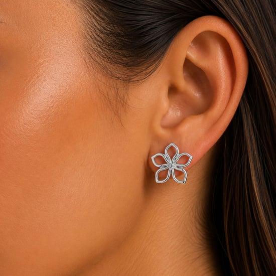 Damen 925 Sterling Silber Blumenohrringe BIPE069 - Image 2