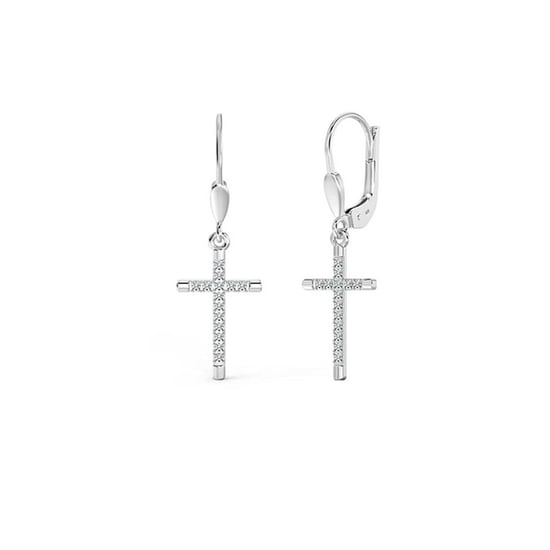 Damen Funkelnde Kreuzohrringe aus 925 Sterlingsilber mit Zirkonia BIPE054 - Image 1
