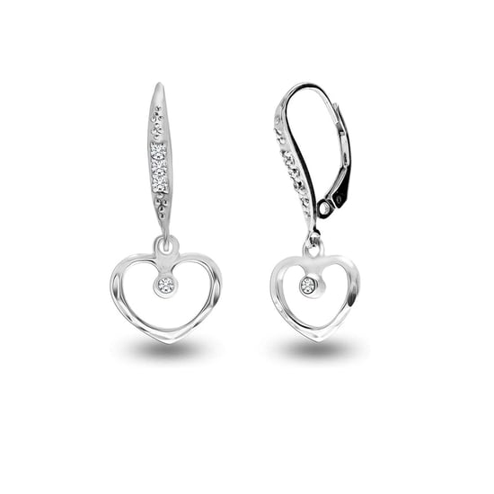 Bibei Herz-Ohrringe aus 925er Sterlingsilber mit Zirkonia, Modell BIPE064 - Silber - Image 1