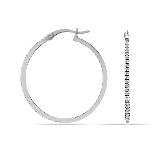 Damen Creolen mit Zirkonia, 925 Sterling Silber BIPE028 - Image 3