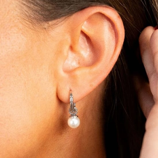 Damen Creolen mit Perle aus 925 Sterling Silber BIPE036 - Image 3
