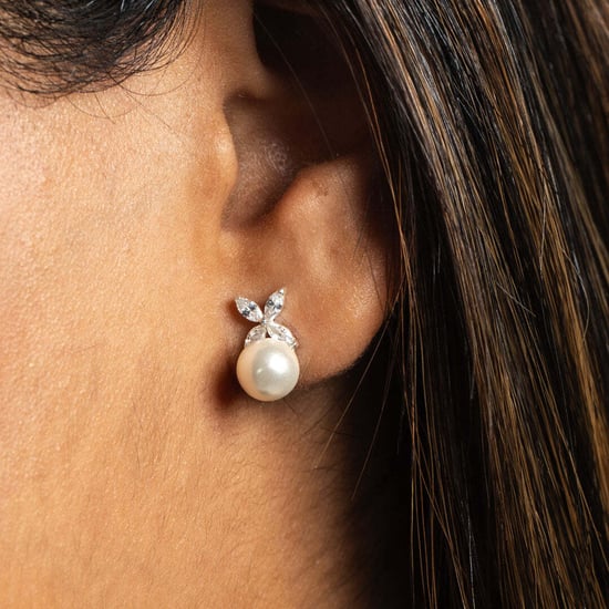 Damen Ohrringe aus Perlen und Zirkonia in 925 Sterling Silber BIPE031 - Image 3