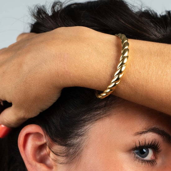 Damen Offenes Geflochtenes Armband mit Vergoldung und 925er Sterlingsilber BIPU010 - Image 2