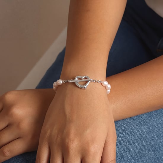Damenarmband mit ovalen Perlen aus 925 Sterling Silber BIPU018 - Image 3