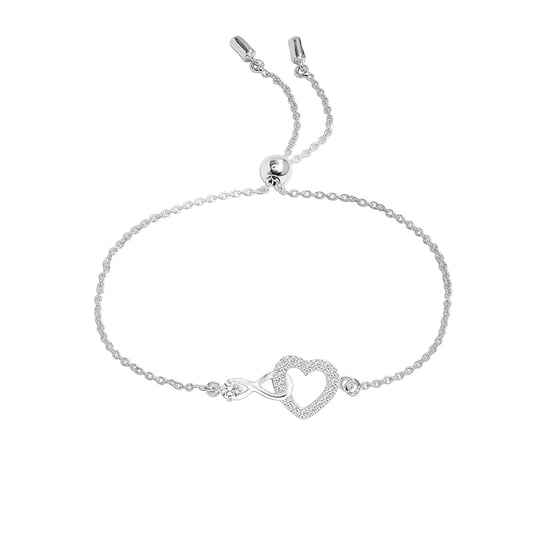 Damen Infinity Herzarmband mit Zirkonia in 925 Sterling Silber BIPU020 - Image 1
