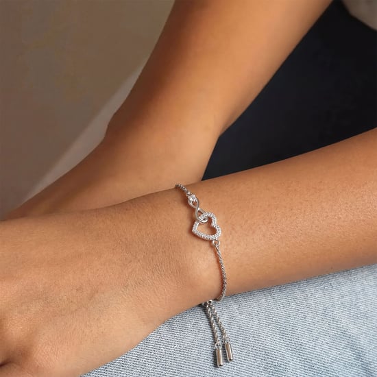 Damen Infinity Herzarmband mit Zirkonia in 925 Sterling Silber BIPU020 - Image 3