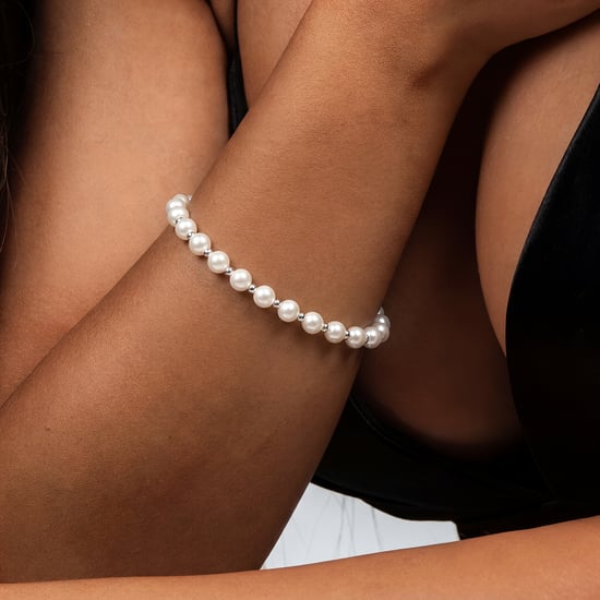 Damen Elastisches Perlenarmband aus 925 Sterling Silber BIPU014 - Image 2
