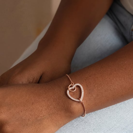 Damenarmband aus 925er Sterlingsilber mit rosévergoldeter Oberfläche und Herz mit Zirkonia BIPU019 - Image 3