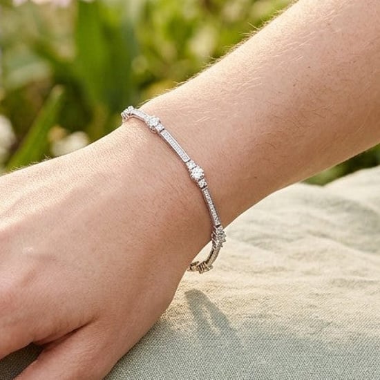 Damenarmband mit funkelnden Zirkonias, 925 Sterling Silber BIPU022 - Image 2