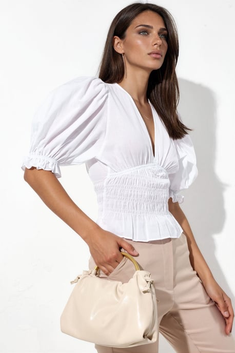 Taillierte Chiffon V-Ausschnitt Bluse - Image 2