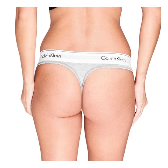 Calvin Klein - Thong für Damen, Baumwollmischung (Grau) - Image 4