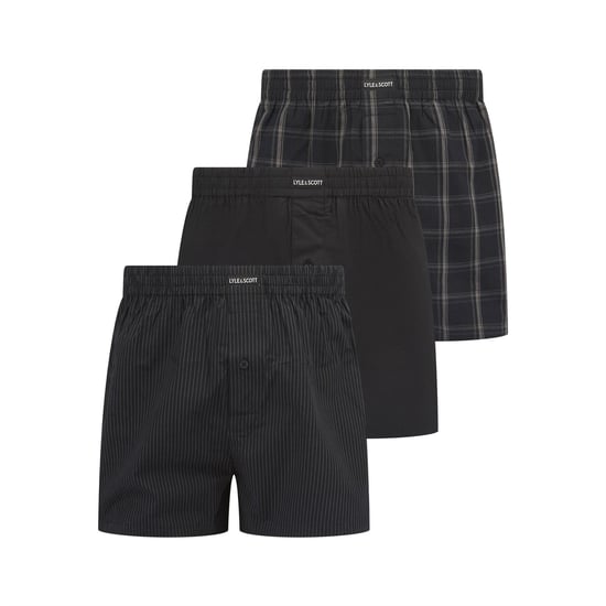 Lyle & Scott - Boxershorts für Herren, gewebter Stoff (3er-Pack) (Schwarz) - Image 1
