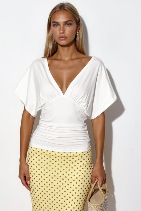 Slim Fit V-Ausschnitt Jerseybluse - Image 5