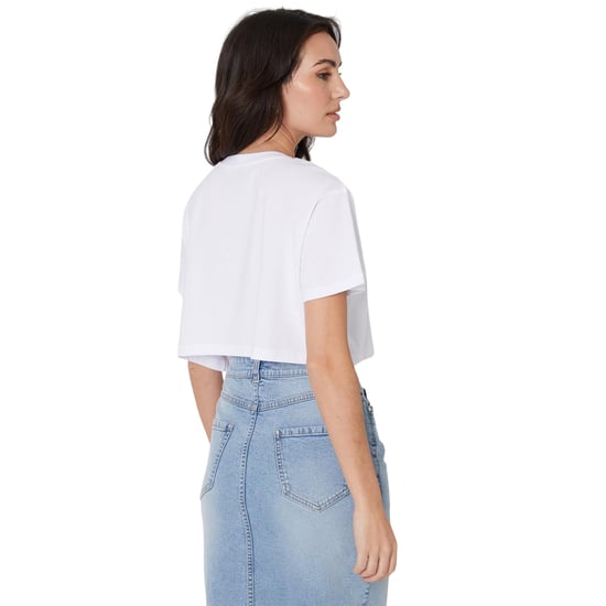 Be You - kurzes T-Shirt für Damen, Rundhalsausschnitt, Regulär (Weiß) - Image 2