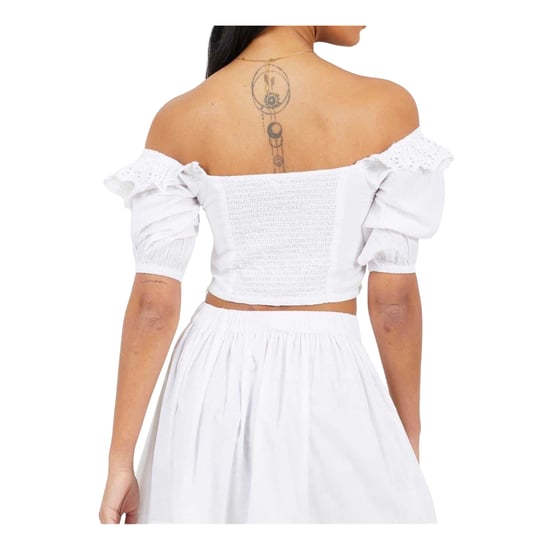Brave Soul - Kurzes Top für Damen, Schulterfrei (Weiß) - Image 2
