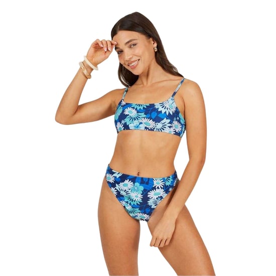 Brave Soul - Bikinihöschen für Damen, Hoch geschnitten (Blau/Weiß) - Image 1