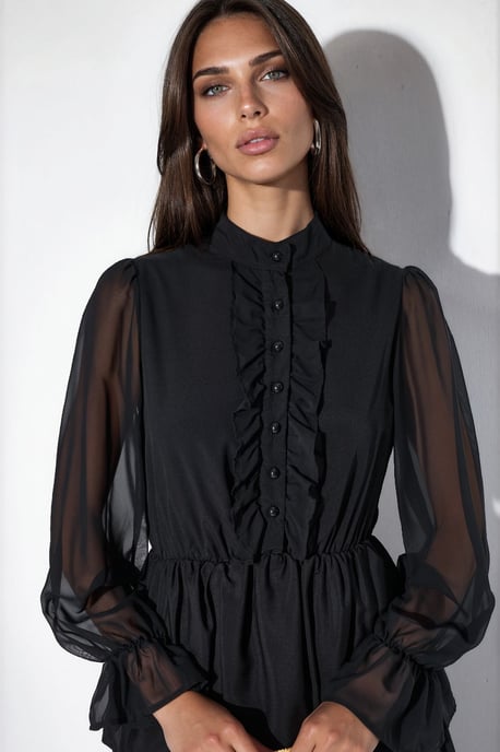 A-Linien Maxikleid mit Rundhalsausschnitt und Knöpfen - Image 4