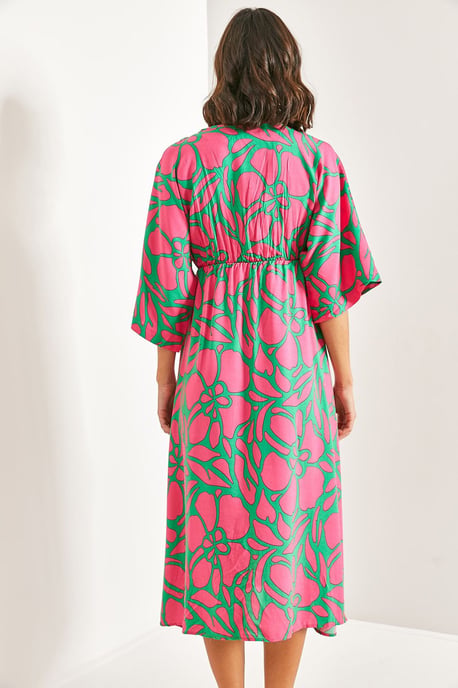 Floral V-Ausschnitt Maxikleid mit Schleife - Image 5