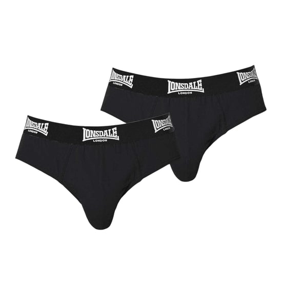 Lonsdale - Slips für Herren, Kontrastfarbener Bund (2er-Pack) (Schwarz) - Image 1