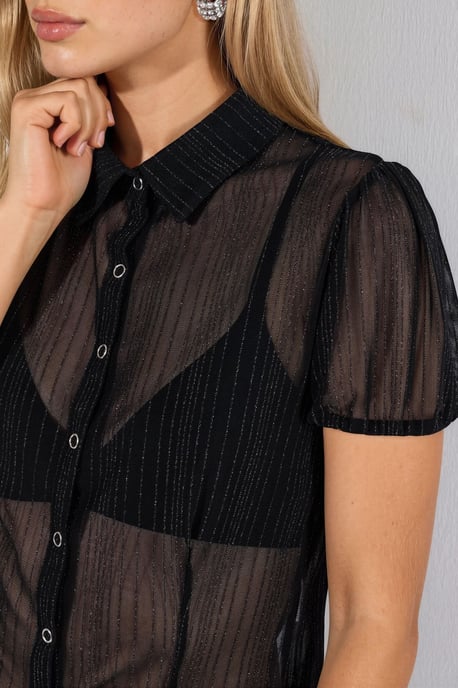 Damen Kurzarmshirt mit festem Netzgewebe - Image 4