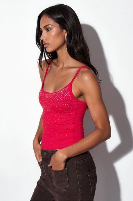 Tailorierte Crop-Pailletten-Cami-Top - Image 4
