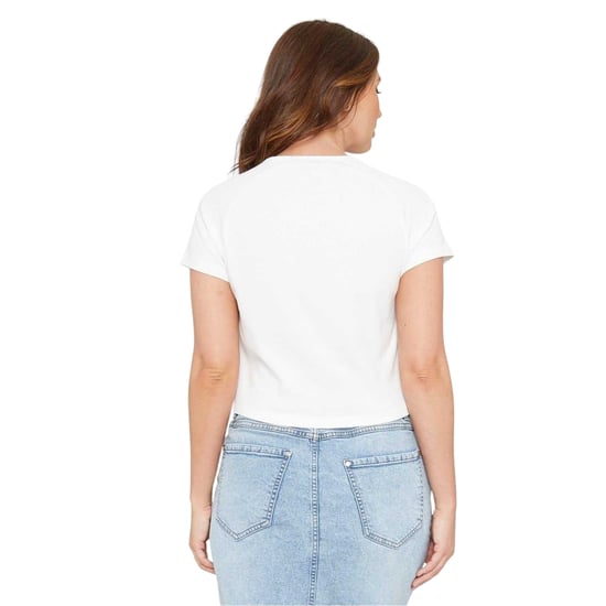 Be You - Kurzes Top für Damen, gerippt (Cremefarbe) - Image 2