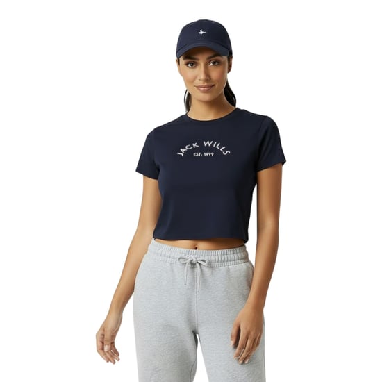 Jack Wills - kurzes T-Shirt für Damen, Baumwolle (Marine) - Image 3