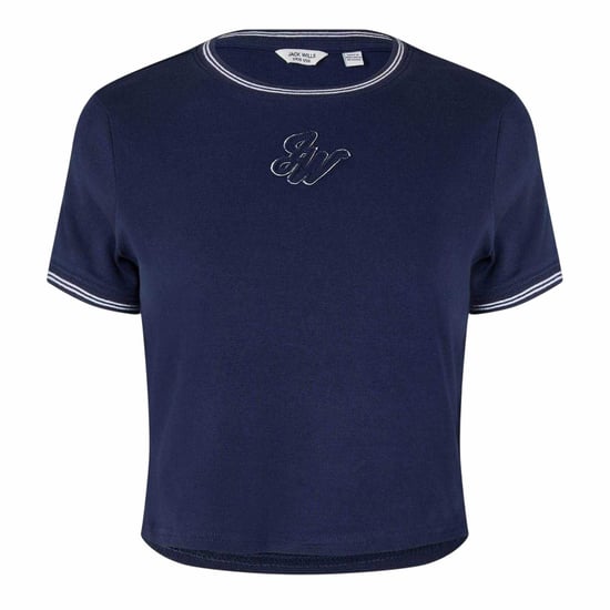 Jack Wills - Kurzes Top für Damen, Schmal (Marine/Weiß) - Image 2