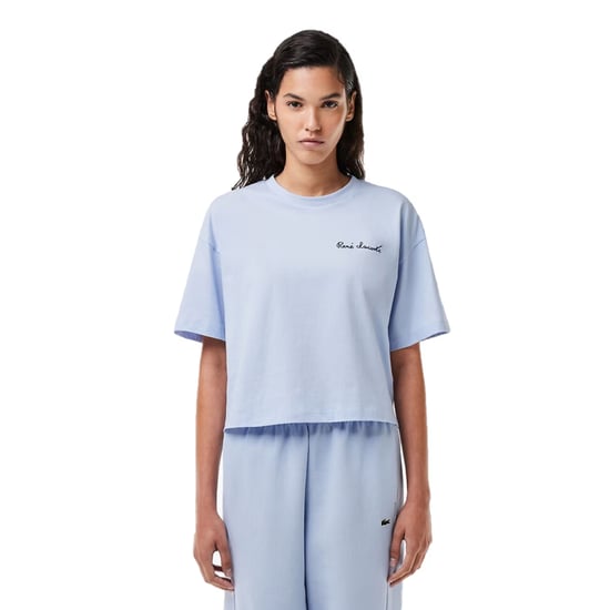 Lacoste - kurzes T-Shirt für Damen, Rundhalsausschnitt (Blau) - Image 1