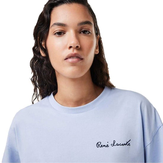 Lacoste - kurzes T-Shirt für Damen, Rundhalsausschnitt (Blau) - Image 3
