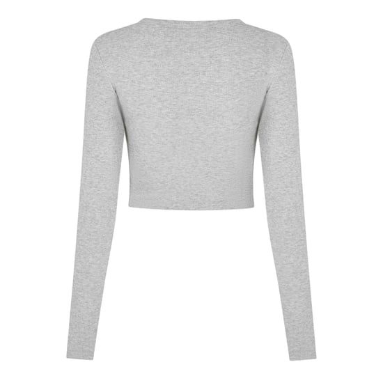 JJXX - "Feline" kurzes T-Shirt für Damen, Schmal, Langärmlig (Grau meliert) - Image 2