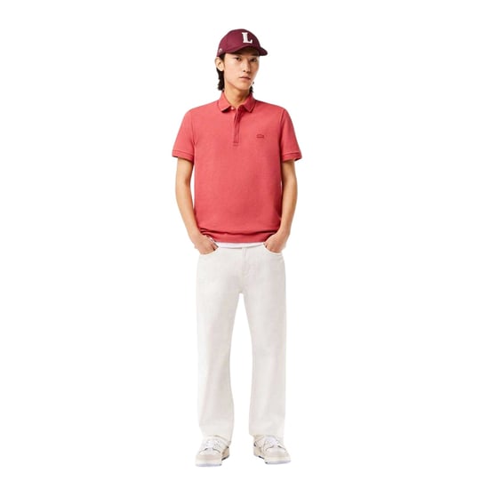 Lacoste - "Paris" Poloshirt für Herren, Stretch (Rot) - Image 3