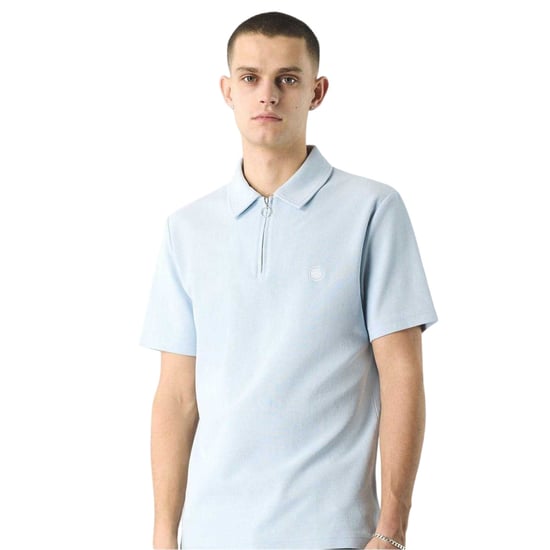 Pretty Green - "Islington" Poloshirt für Herren, mit kurzem Reißverschluss, Regulär (Hellblau) - Image 1