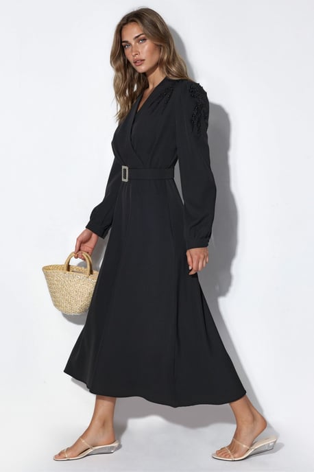 Gürtel-A-Linie Midi-Kleid - Image 2