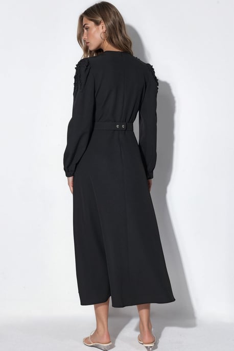 Gürtel-A-Linie Midi-Kleid - Image 3
