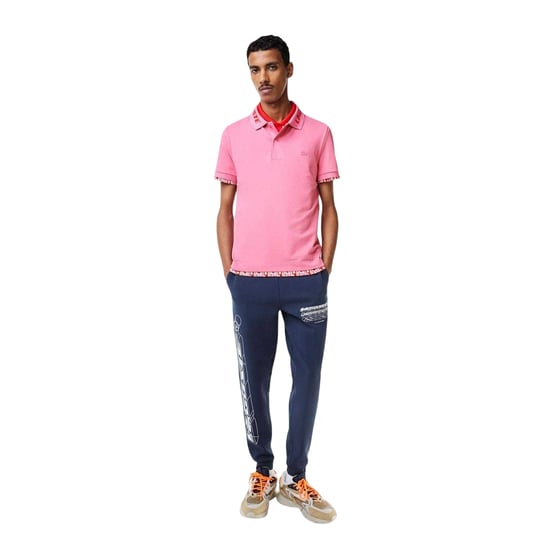 Lacoste - "Movement" Poloshirt für Herren, Kragen mit Logo (Pink) - Image 3